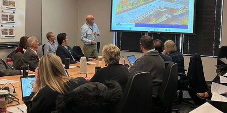 Kane County Board Public Health Committee members during meeting at new satellite building in Elgin