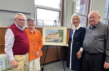 Charles and Penny Cassell with Chairman Corinne Pierog and Board Member Vern Tepe 
