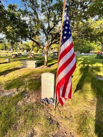 Grave of Patrick J Coyne Jr. Killed in Action in World War II