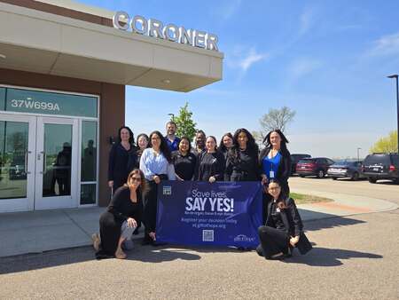 Staff at the Kane County Coroner's Office with members of Gift of Hope