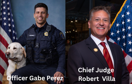 Kane County is cheering on Kane County Chief Judge Robert K. Villa and Kane County Sheriff's Officer Gabe Perez