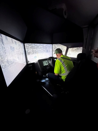 Drivers worked through realistic scenarios including whiteout conditions, icy roads, tire blowouts and pedestrians or animals entering the roadway.