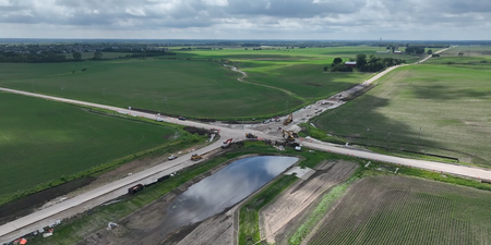 Bunker Road Extension and Roundabout Project near LaFox, just west of Geneva,