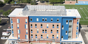 The newly-opened West Hall at Aurora University caters to juniors and seniors and also includes space for students enrolled in its Pathways program for autism. Photo credit: Aurora University
