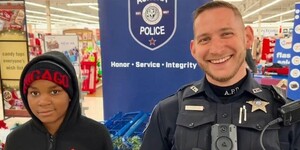 Officer Andrew Soderlund and Tyshaun LaFlore 