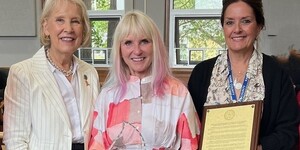 Kane County Board Chairman Corinne Pierog, Pat Dal Santo, Kane County Board member Leslie Juby 