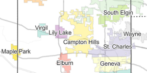 Map of Kane County communities