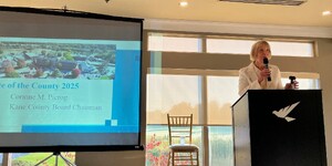 Kane County Board Chairman Corinne Pierog delivered a State of the County address before an audience of more than 125 people,