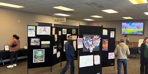More than 50 pieces of artwork created by participants in Kane County's specialty courts.